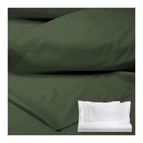Tessitura Zambaiti Parure copripiumino due piazze BRIGHT Verde 84