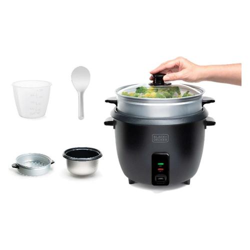 Black & Decker Cuoci riso (1,8Lt) BXRC1800E Black e Silver 700W