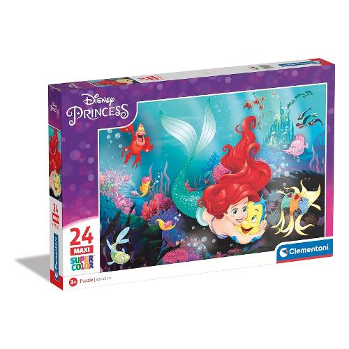 Clementoni Puzzle 24 pz Maxi Supercolor Sirenetta 3-5a (62x42cm) DISNEY PRINCESS 24243