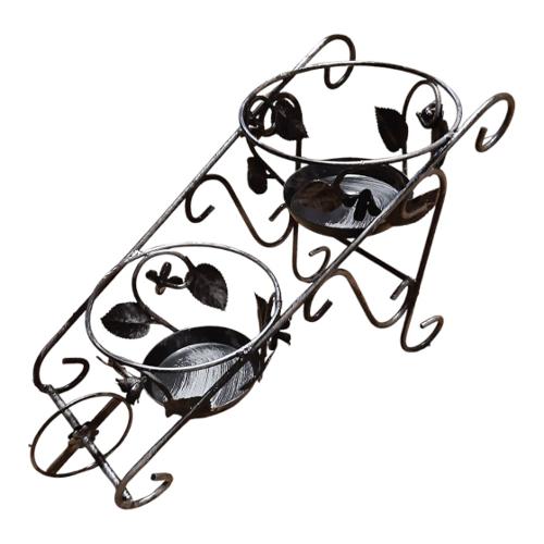 Pegoraro Porta piante carriola 2p d.23,5 cm ECO (52x26x39 cm) Nero e Argento 506