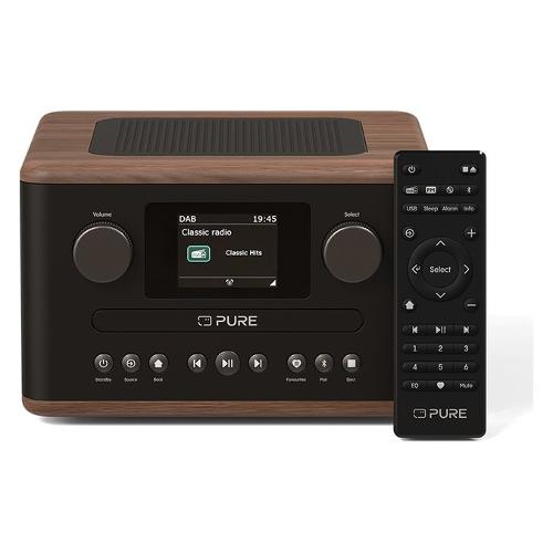 Pure Compatto HI FI CLASSIC C D4 Bluetooth Coffee black e Walnut 15w 255052