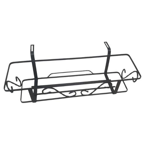 Pegoraro Balconiera per cassette 40 cm gancio regolabile Nero (50x22x15 cm) 112 BR