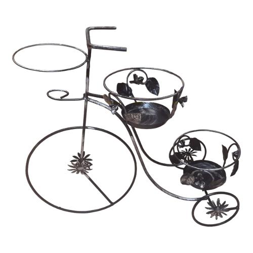 Pegoraro Porta piante biciclettina 3P d.23,5 e 19 cm ECO (75x25x66 cm) Nero e Argento 303 A