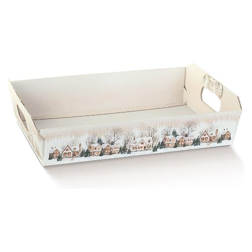 Scotton Scatola Natale a vassoio CHRISTMAS VILLAGE Bianco (40x30x12 cm) 197771S