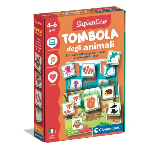 Clementoni Gioco prescolare Tombola degli Animali 4-6a SAPIENTINO 16842