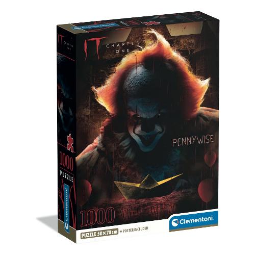 Clementoni Puzzle 1000 pz IT Pennywise con poster incluso 18a+ (50x70cm) 37097