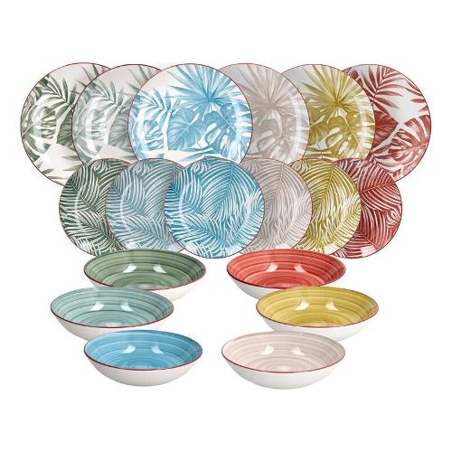 Tognana Servizio piatti Porcellana 18 pz EXOTIC Multicolore MC07018M291