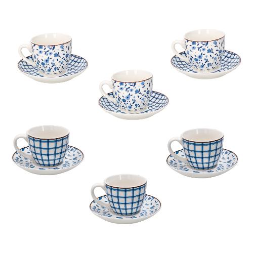Tognana Set tazzine caffè con piatto 6 pz (80ml) COTTAGE Blu IR685016190