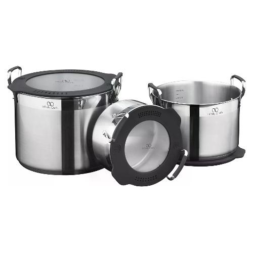 Bergner Batteria pentole Inox 6 pz MASTERPRO Ratio Infinity Chef Cromo lucido e satinato BGIC 3590 IT