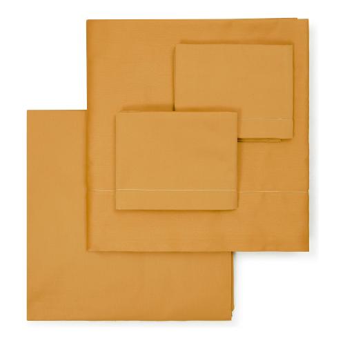 Marzotto Completo letto due piazze raso di cotone ESTE Ocra 0011 850127