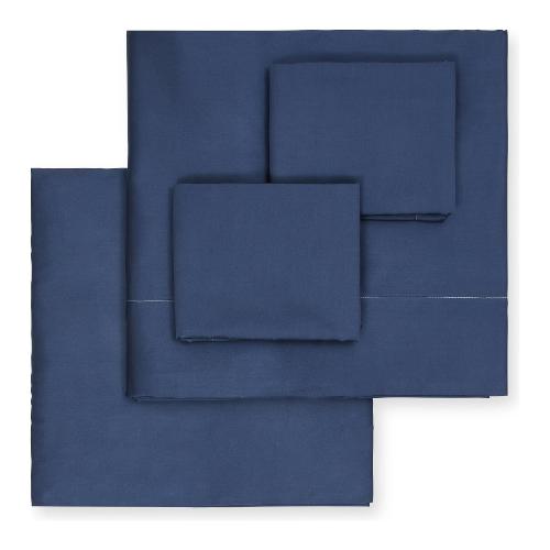 Marzotto Completo letto due piazze raso di cotone ESTE Blu 0015 850127