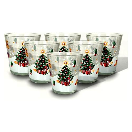 Ar.Ca. Set bicchieri Acqua 6 pz Vetro (325ml) CHRISTMAS TREE Multicolore 56829