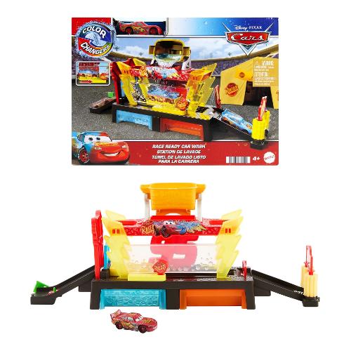 Mattel Playset Autolavaggio Corsa Color Change con Saetta McQueen DISNEY CARS JBM70