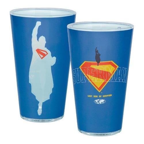 Paladone Bicchiere Bibita Vetro Logo Glass DC COMICS SUPERMAN Blu PP14861SMT