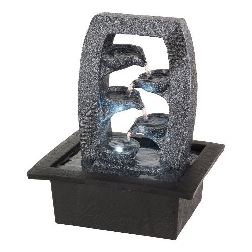 Kaemingk Fontanella Arco con led (21,5x18,8x25cm) LUMINEO Grigio e Nero 892530