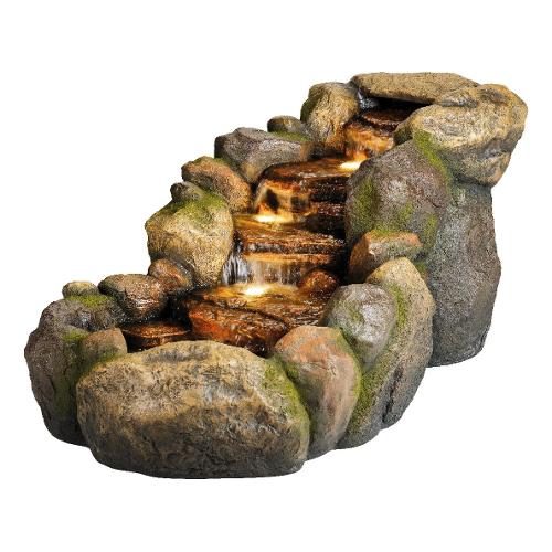 Kaemingk Fontana decorativa esterno con luce led LUMINEO Roccia ruscello Natural (62x110x57,5 cm) 892782