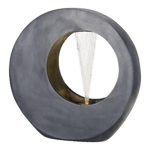 Kaemingk Fontana decorativa esterno con luce led LUMINEO Round Grigio (72x22,5x72 cm) 893073