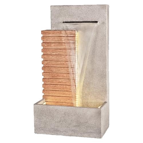 Kaemingk Fontana decorativa esterno con luce led LUMINEO Vasca Grigio e Beige (52x32x95 cm) 893025