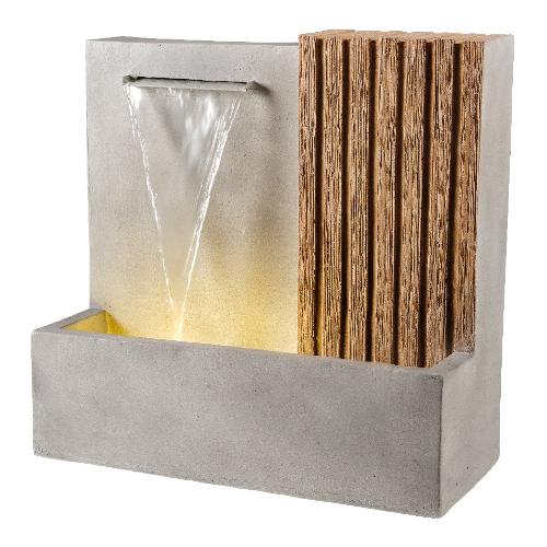 Kaemingk Fontana decorativa esterno con luce led LUMINEO Vasca bassa Grigio e Beige (53x24x51 cm) 893116