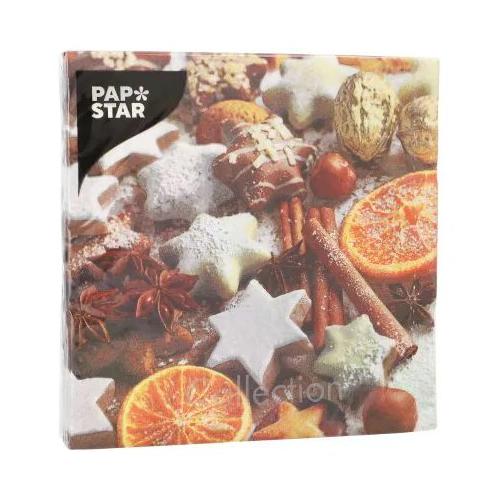 Pap Star Set tovaglioli monouso 20pz 3 Veli Cinnamon Stars CHRISTMAS 37217