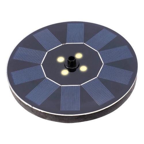Kaemingk Fontanella decorativa per stagno e vasca LUMINEO Round solar con led Nero (16x3,5 cm) 893034