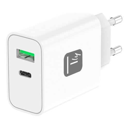 Techly Caricabatterie USB Type-C, USB Type-A GaN IPW USB 30WACG White 621901