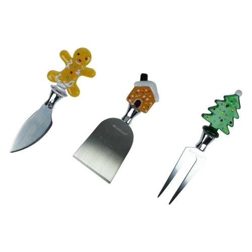 Brandani Set coltelli formaggio 3 pz CHRISTMAS Cromo multicolore 84519