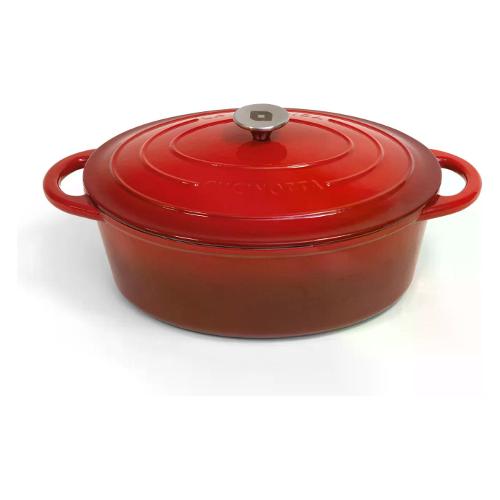 Nordica Pentola ovale con coperchio ghisa (33x17cm) CUCINOTTA Rosso 7019015