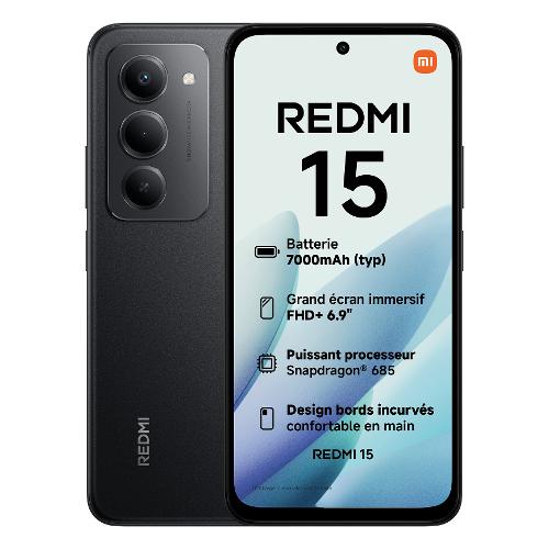 Xiaomi Smartphone 6,9" REDMI 15 4G Lte Midnight black ( 256GB Ram 8GB 7000mAh ) MZB0KPLEU