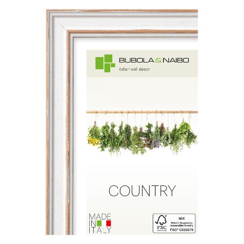 Bubola & Naibo Cornice legno (21x29,7cm) COUNTRY RINGA Sbiancato 7180 03 MA4