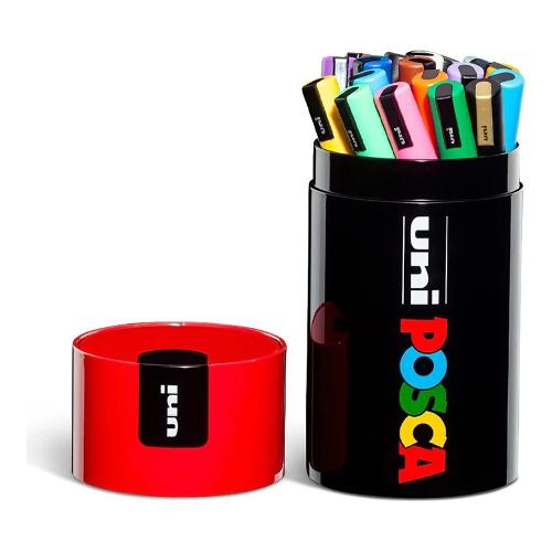 Uniposca Set pennarelli marcatori Gift Box Rosso Pc 5M tratto medio 18 pz Colori assortiti 306611