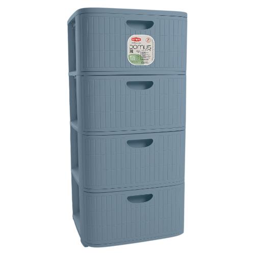 Stefanplast Cassettiera salvaspazio 4C (40x40x80cm) DOMUS HOME COLLECTION Smoky blue 90103