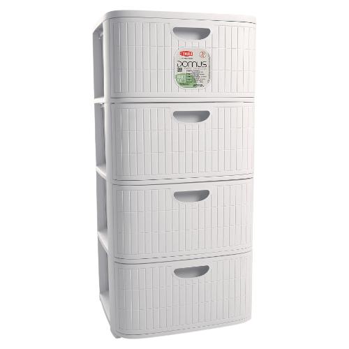 Stefanplast Cassettiera salvaspazio 4C (40x40x80cm) DOMUS HOME COLLECTION Bianco 90100