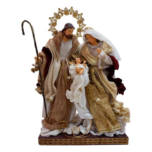 Amicasa Natività con capanna (56cm) Resina, Tessuto SACRA FAMIGLIA CRISTINA