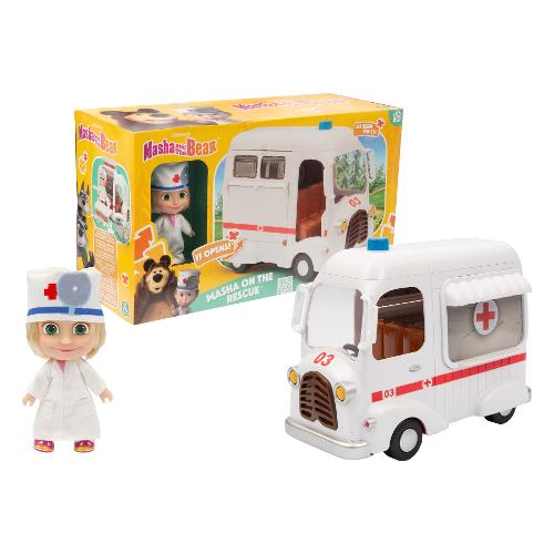 Giochi Preziosi Set bambola con ambulanza ruota libera MASHA E ORSO MHA55000