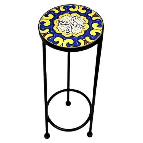 Amicasa Porta piante tondo piccolo SICILIA Nero multicolor AH25027