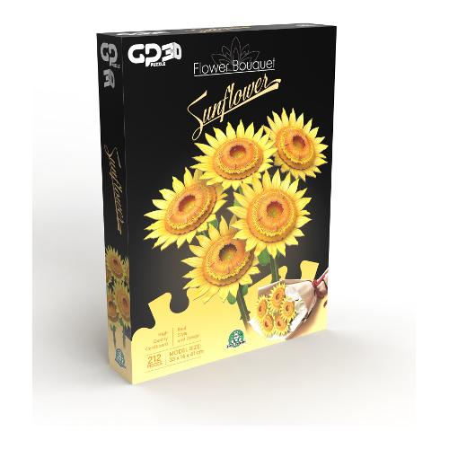 Grandi Giochi Puzzle 212 pz Flower Bouquet di Girasoli 6a+ (33x14x41cm) GP 3D GPW00300