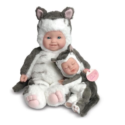 Grandi Giochi Bambola Baby Kittens peluche con sorellina (40cm) ANNE GEDDES ANN11000