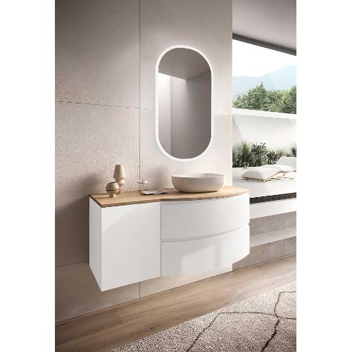 Savini SFERA Reversibile Bagno Bianco lucido e Quercia naturale (120cm)