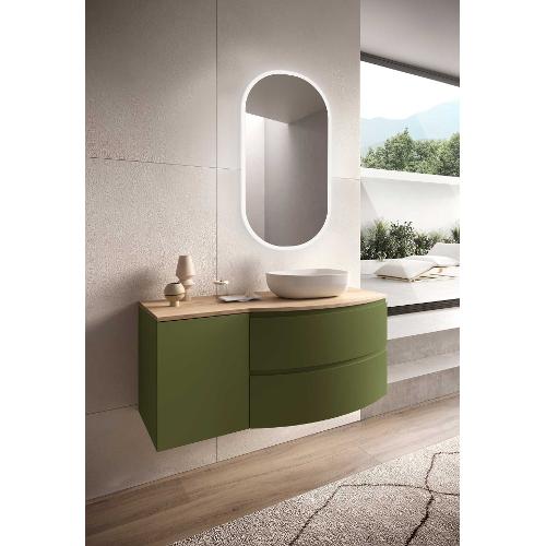 Savini SFERA Reversibile Bagno Verde opaco e Quercia naturale (120cm)