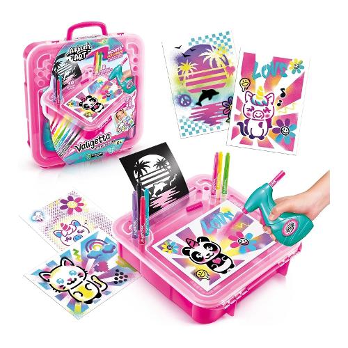 Rocco Giocattoli Set creativo valigetta con aerografo AIRBRUSH PLUSH ART 20983408