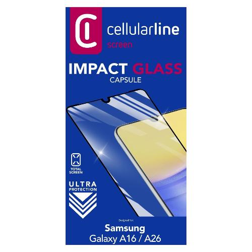 Cellular Line Protezione schermo GALAXY A16 ° A26 ° A17 IMPACT GLASS CAPSULE TEMPGCABGALA16K