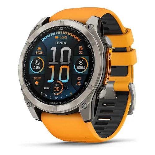 Garmin Smartwatch ( AMOLED ) FENIX 8 Titanium Spark Orange 51 mm 010 02905 11