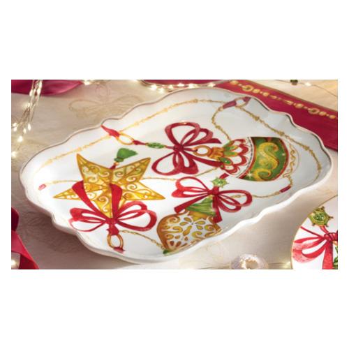 Brandani Vassoio Natale Porcellana GIOCHI DI LUCI BR89699
