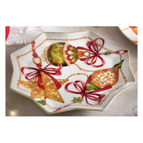 Brandani Vassoio Natale Porcellana GIOCHI DI LUCI Stella BR89697