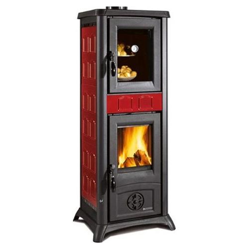 Nordica Stufa legna 7,3kW GEMMA FORNO 16 Ceramica Bordeaux 5 stelle 3001100