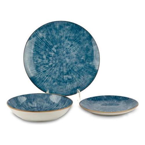 Cpo Servizio piatti Porcellana 18 pz RAYON Blu HMN240111A 18  