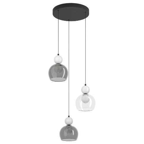 Eglo Sospensione ONAIZA Nero, Nero trasparente (50x50x120cm) 300863 3 luci - LED - 15,9W
