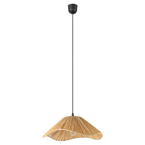 Eglo Sospensione LAXFORD Nero e Naturale (40x40x110cm) 300039 1 luce - E27 - 42W