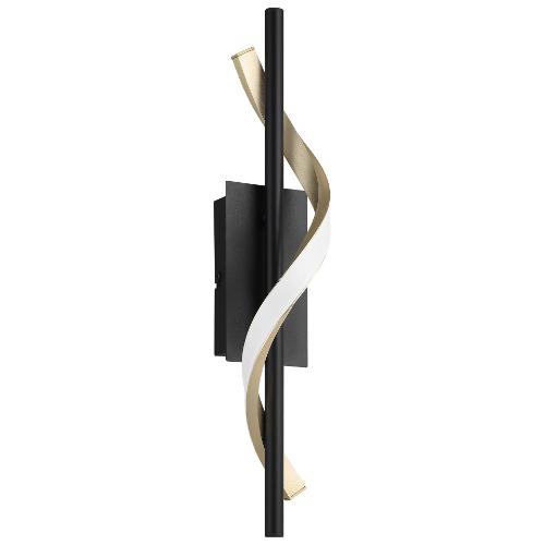 Eglo Applique CONAPRATO Nero, Ottone Spazzolato e Bianco (14x8x46,5cm) 902136 1 luce - LED - 8,8W